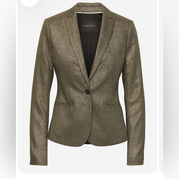 Banana Republic Jackets & Blazers - Banana Republic Metallic Gold Wool Blazer